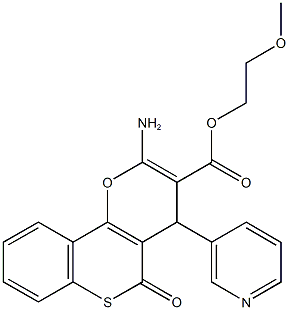 923553-25-7 2-methoxyethyl 2-amino-5-oxo-4-(3-pyridinyl)-4H,5H-thiochromeno[4,3-b]pyran-3-carboxylate