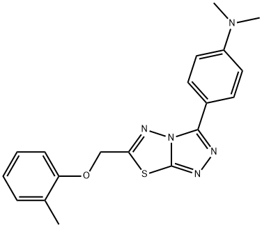 N,N-dimethyl-N-(4-{6-[(2-methylphenoxy)methyl][1,2,4]triazolo[3,4-b][1,3,4]thiadiazol-3-yl}phenyl)amine Structure