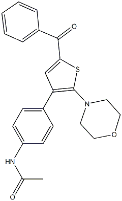 N-{4-[5-benzoyl-2-(4-morpholinyl)-3-thienyl]phenyl}acetamide Structure