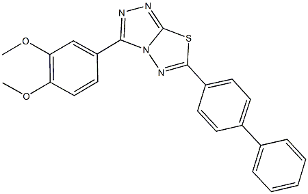 6-[1,1'-biphenyl]-4-yl-3-(3,4-dimethoxyphenyl)[1,2,4]triazolo[3,4-b][1,3,4]thiadiazole,923553-56-4,结构式