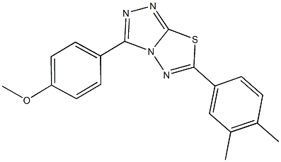 4-[6-(3,4-dimethylphenyl)[1,2,4]triazolo[3,4-b][1,3,4]thiadiazol-3-yl]phenyl methyl ether 化学構造式