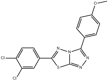 4-[6-(3,4-dichlorophenyl)[1,2,4]triazolo[3,4-b][1,3,4]thiadiazol-3-yl]phenyl methyl ether 化学構造式