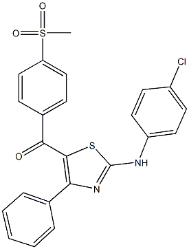 [2-(4-chloroanilino)-4-phenyl-1,3-thiazol-5-yl][4-(methylsulfonyl)phenyl]methanone,923553-70-2,结构式