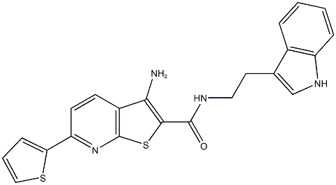 3-amino-N-[2-(1H-indol-3-yl)ethyl]-6-(2-thienyl)thieno[2,3-b]pyridine-2-carboxamide,923553-72-4,结构式