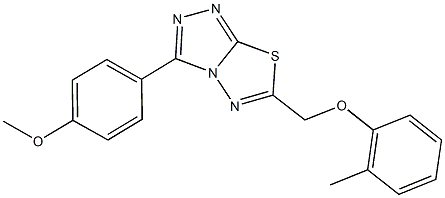 3-(4-methoxyphenyl)-6-[(2-methylphenoxy)methyl][1,2,4]triazolo[3,4-b][1,3,4]thiadiazole,923553-74-6,结构式