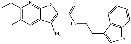 3-amino-6-ethyl-N-[2-(1H-indol-3-yl)ethyl]-5-methylthieno[2,3-b]pyridine-2-carboxamide Structure