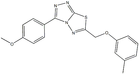 3-(4-methoxyphenyl)-6-[(3-methylphenoxy)methyl][1,2,4]triazolo[3,4-b][1,3,4]thiadiazole 结构式