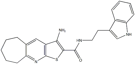 3-amino-N-[2-(1H-indol-3-yl)ethyl]-6,7,8,9-tetrahydro-5H-cyclohepta[b]thieno[3,2-e]pyridine-2-carboxamide Structure