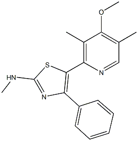 N-[5-(4-methoxy-3,5-dimethyl-2-pyridinyl)-4-phenyl-1,3-thiazol-2-yl]-N-methylamine Struktur