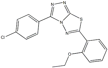 2-[3-(4-chlorophenyl)[1,2,4]triazolo[3,4-b][1,3,4]thiadiazol-6-yl]phenyl ethyl ether 化学構造式