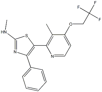 N-methyl-N-{5-[3-methyl-4-(2,2,2-trifluoroethoxy)-2-pyridinyl]-4-phenyl-1,3-thiazol-2-yl}amine,923554-01-2,结构式