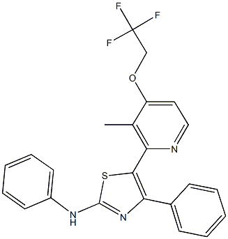 N-{5-[3-methyl-4-(2,2,2-trifluoroethoxy)-2-pyridinyl]-4-phenyl-1,3-thiazol-2-yl}-N-phenylamine,923554-07-8,结构式