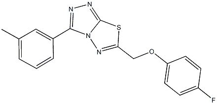 6-[(4-fluorophenoxy)methyl]-3-(3-methylphenyl)[1,2,4]triazolo[3,4-b][1,3,4]thiadiazole Struktur
