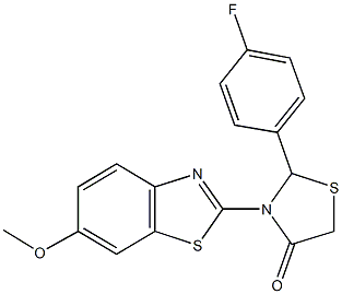 2-(4-fluorophenyl)-3-(6-methoxy-1,3-benzothiazol-2-yl)-1,3-thiazolidin-4-one|