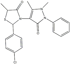 2-(4-chlorophenyl)-3-(1,5-dimethyl-3-oxo-2-phenyl-2,3-dihydro-1H-pyrazol-4-yl)-5-methyl-1,3-thiazolidin-4-one 结构式