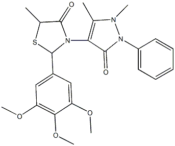 3-(1,5-dimethyl-3-oxo-2-phenyl-2,3-dihydro-1H-pyrazol-4-yl)-5-methyl-2-(3,4,5-trimethoxyphenyl)-1,3-thiazolidin-4-one Structure