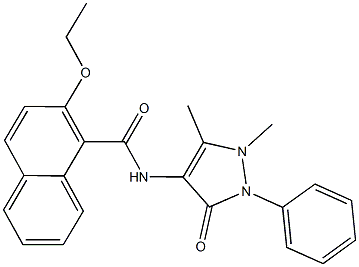 N-(1,5-dimethyl-3-oxo-2-phenyl-2,3-dihydro-1H-pyrazol-4-yl)-2-ethoxy-1-naphthamide,923554-34-1,结构式