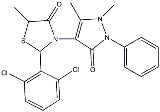 2-(2,6-dichlorophenyl)-3-(1,5-dimethyl-3-oxo-2-phenyl-2,3-dihydro-1H-pyrazol-4-yl)-5-methyl-1,3-thiazolidin-4-one Structure