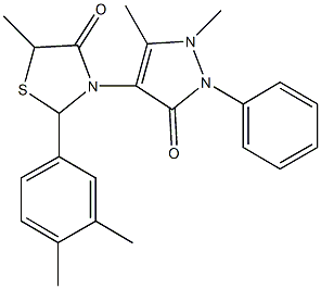 923554-54-5 3-(1,5-dimethyl-3-oxo-2-phenyl-2,3-dihydro-1H-pyrazol-4-yl)-2-(3,4-dimethylphenyl)-5-methyl-1,3-thiazolidin-4-one