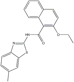 2-ethoxy-N-(6-methyl-1,3-benzothiazol-2-yl)-1-naphthamide Structure