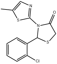 2-(2-chlorophenyl)-3-(5-methyl-1,3-thiazol-2-yl)-1,3-thiazolidin-4-one,923554-67-0,结构式