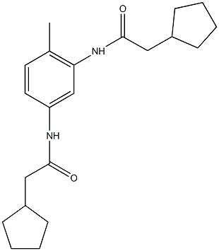 2-cyclopentyl-N-{3-[(cyclopentylacetyl)amino]-4-methylphenyl}acetamide 化学構造式