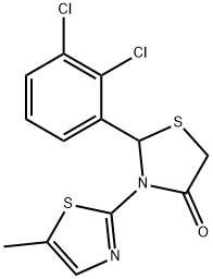 2-(2,3-dichlorophenyl)-3-(5-methyl-1,3-thiazol-2-yl)-1,3-thiazolidin-4-one Structure