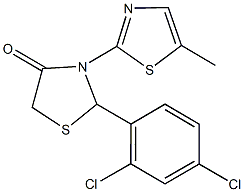 2-(2,4-dichlorophenyl)-3-(5-methyl-1,3-thiazol-2-yl)-1,3-thiazolidin-4-one,923554-89-6,结构式