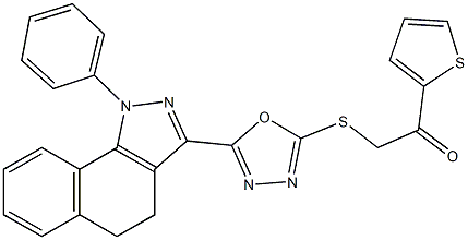 2-{[5-(1-phenyl-4,5-dihydro-1H-benzo[g]indazol-3-yl)-1,3,4-oxadiazol-2-yl]sulfanyl}-1-(2-thienyl)ethanone|