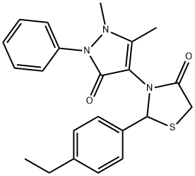 923555-10-6 3-(1,5-dimethyl-3-oxo-2-phenyl-2,3-dihydro-1H-pyrazol-4-yl)-2-(4-ethylphenyl)-1,3-thiazolidin-4-one