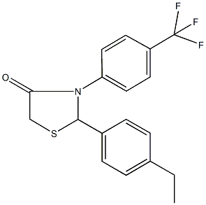 2-(4-ethylphenyl)-3-[4-(trifluoromethyl)phenyl]-1,3-thiazolidin-4-one Structure