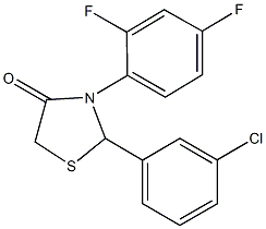 2-(3-chlorophenyl)-3-(2,4-difluorophenyl)-1,3-thiazolidin-4-one|