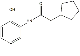2-cyclopentyl-N-(2-hydroxy-5-methylphenyl)acetamide 化学構造式