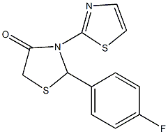 2-(4-fluorophenyl)-3-(1,3-thiazol-2-yl)-1,3-thiazolidin-4-one Struktur