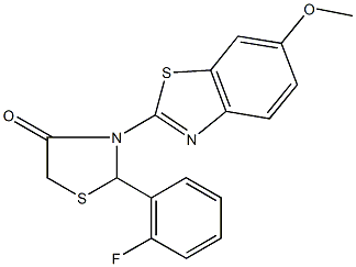 923555-46-8 2-(2-fluorophenyl)-3-(6-methoxy-1,3-benzothiazol-2-yl)-1,3-thiazolidin-4-one