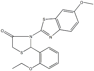 923555-49-1 2-(2-ethoxyphenyl)-3-(6-methoxy-1,3-benzothiazol-2-yl)-1,3-thiazolidin-4-one