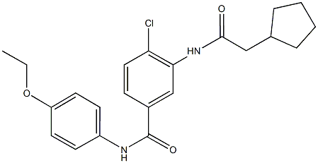 4-chloro-3-[(cyclopentylacetyl)amino]-N-(4-ethoxyphenyl)benzamide Structure