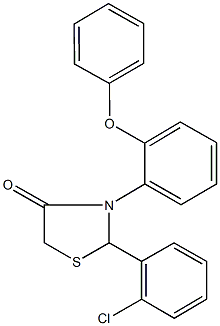 2-(2-chlorophenyl)-3-(2-phenoxyphenyl)-1,3-thiazolidin-4-one,923555-55-9,结构式