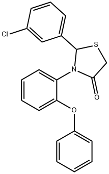 2-(3-chlorophenyl)-3-(2-phenoxyphenyl)-1,3-thiazolidin-4-one Structure