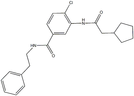 4-chloro-3-[(cyclopentylacetyl)amino]-N-(2-phenylethyl)benzamide|