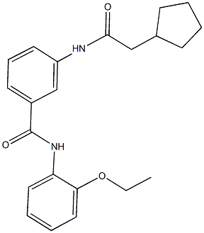 3-[(cyclopentylacetyl)amino]-N-(2-ethoxyphenyl)benzamide Structure