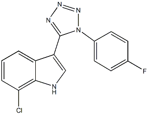 7-chloro-3-[1-(4-fluorophenyl)-1H-tetraazol-5-yl]-1H-indole Struktur
