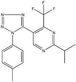 2-isopropyl-5-[1-(4-methylphenyl)-1H-tetraazol-5-yl]-4-(trifluoromethyl)pyrimidine Structure