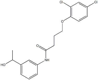 4-(2,4-dichlorophenoxy)-N-[3-(1-hydroxyethyl)phenyl]butanamide Struktur
