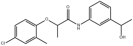 2-(4-chloro-2-methylphenoxy)-N-[3-(1-hydroxyethyl)phenyl]propanamide 化学構造式