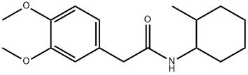 2-(3,4-dimethoxyphenyl)-N-(2-methylcyclohexyl)acetamide 化学構造式
