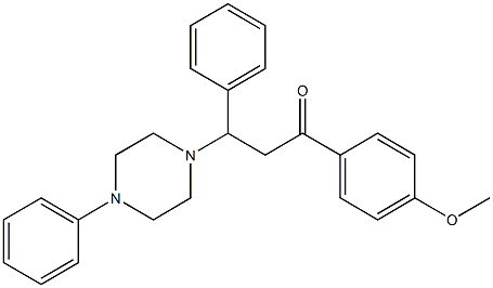 1-(4-methoxyphenyl)-3-phenyl-3-(4-phenyl-1-piperazinyl)-1-propanone Struktur
