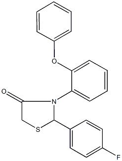 2-(4-fluorophenyl)-3-(2-phenoxyphenyl)-1,3-thiazolidin-4-one 结构式