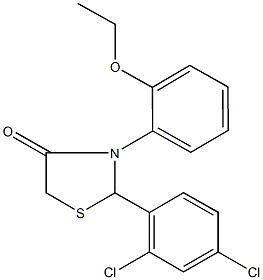 2-(2,4-dichlorophenyl)-3-(2-ethoxyphenyl)-1,3-thiazolidin-4-one Struktur