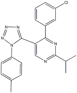 923557-14-6 4-(3-chlorophenyl)-2-isopropyl-5-[1-(4-methylphenyl)-1H-tetraazol-5-yl]pyrimidine